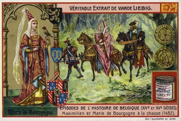Burgundi Mária és férje, Maximilian osztrák főherceg vadászik, 1482